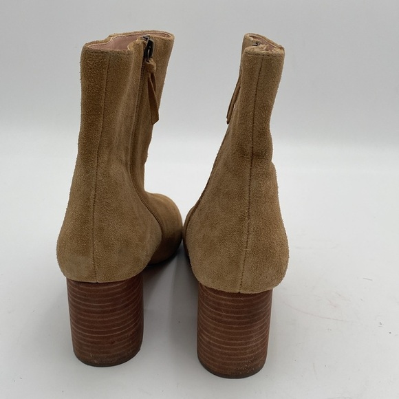 J. Crew Tan Ankle Booties women 10 Block Heel suede tan casual dress event Y2K - Picture 6 of 15